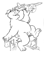 A coloring page of sesame street